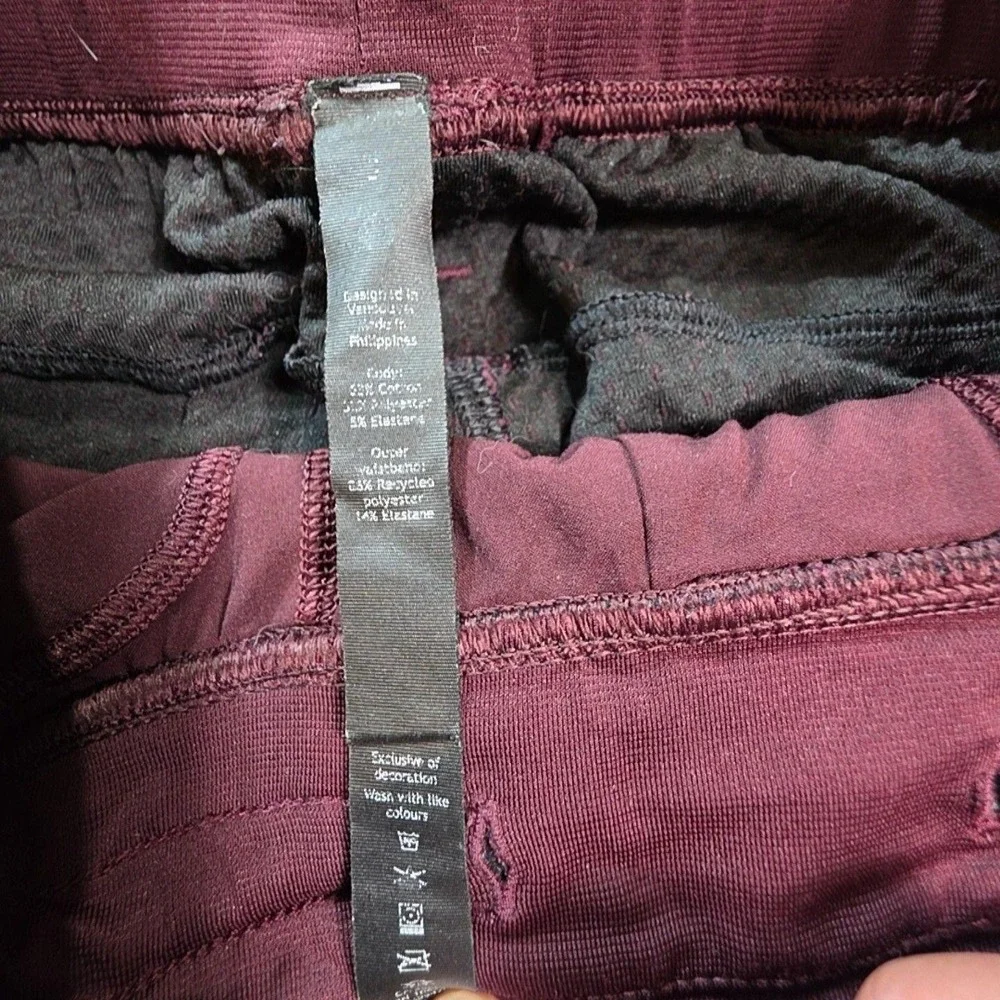 Lululemon Jogger Sweatpants Womens Small Purple Waffle Fleece Elastic Waist